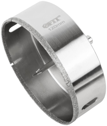 Коронка кольцевая по керамограниту камню и кафелю алмазная с центровочным сверлом 120х70мм FIT 16232