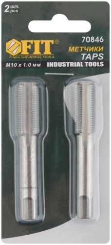 Метчики метрические, легированная сталь, комплект М10х1.0 мм | код 70846 | FIT фото 3 Метчики метрические, легированная сталь, комплект М10х1.0 мм | код 70846 | FIT фото 3