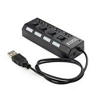 Концентратор USB 2.0 Gembird UHB-243-AD с подсветкой и выключателем, 4 порта, блистер | код UHB-243-AD | Gembird