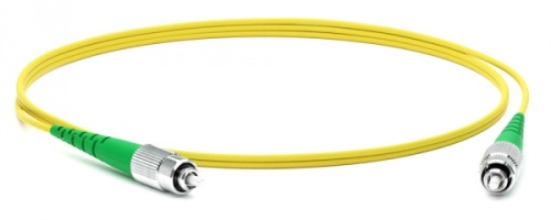 Патч-корд волоконно-оптический (шнур) SM 9/125 (OS2) FC/APC-FC/APC 2 мм simplex LSZH 5 м, Hyperline FC-S2-9-FC/AR-FC/AR-H-5M-LSZH-YL | код 250668 | Hyperline