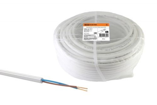 Провод ПВС 2х1.5 ГОСТ (бухта 50м) белый | код SQ0118-0027 | РЭМЗ ТМ