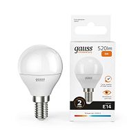 Лампа светодиодная Elementary Globe E14 8Вт 3000К | Код. 53118 | Gauss
