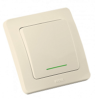 Выключатель одноклавишный скрытый с индикацией слоновая кость 10А | код ВС10-312-01 | HEGEL