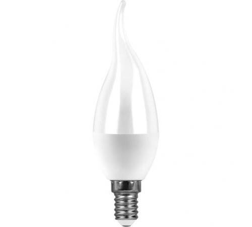 Лампа светодиодная LED 13вт Е14 белый матовая свеча на ветру (SBC3713) | код 55165 | SAFFIT