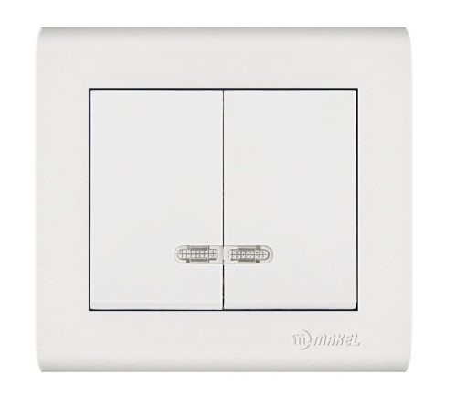MANOLYA ВЫКЛЮЧАТЕЛЬ 2х КЛАВИШНЫЙ С ПОДСВЕТКОЙ | код 41001023 | Makel MANOLYA ВЫКЛЮЧАТЕЛЬ 2х КЛАВИШНЫЙ С ПОДСВЕТКОЙ | код 41001023 | Makel