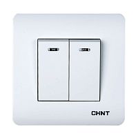 2-клавишный выключатель с LED-подсветкой 10А 250В (CHINT) | код 715385 | CHINT
