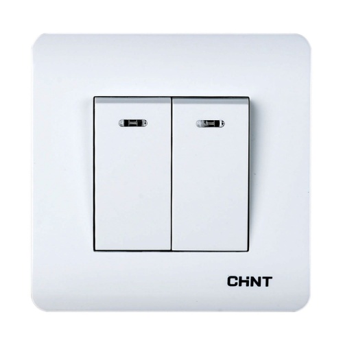 2-клавишный выключатель с LED-подсветкой 10А 250В (CHINT) | код 715385 | CHINT