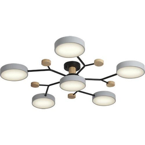 Люстра светодиодная SCANDIA 84Вт 800х800х170мм 30кв.м потолочная ДУ 3 режима диммир. сер./черн./дерево Ritter 52079 5 фото 2