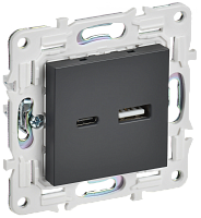 SKANDY Роз. USB A+C 18Вт SK-R13T титан IEK | код SK-U22-018-K48 | IEK