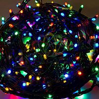 Гирлянда "ТВИНКЛ ЛАЙТ LED КАУЧУК" (с контроллером 8 режимов) 20м 240LED 20Вт 220В IP67 мультиколор | код 303-329 | Neon-Night