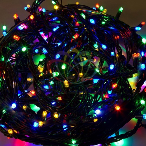 Гирлянда "ТВИНКЛ ЛАЙТ LED КАУЧУК" (с контроллером 8 режимов) 20м 240LED 20Вт 220В IP67 мультиколор | код 303-329 | Neon-Night