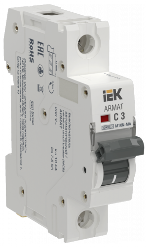 ARMAT Авт. выкл. без тепл. расц. M10N-MA 1P C 3А IEK | код AR-M10N-MA-1-C003 | IEK