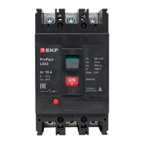 Автоматический выключатель LS63 15кА 3P 10А ProPact EKF | код mccb-63-15-3-10-ls | EKF фото 3