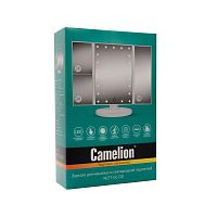 Зеркало M217-DL C01 с LED подсветкой 1x/2x/3x увеличение дневной свет 5Вт 4хLR03/USB бел. Camelion 14005