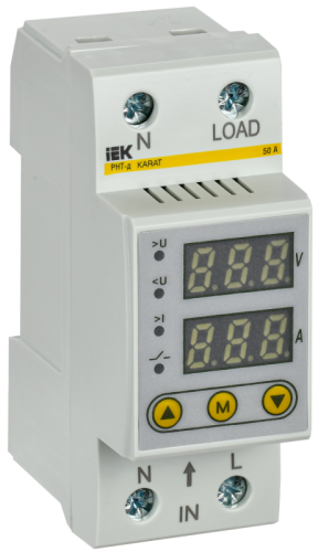 Реле напряжения и тока РНТ-д однофазное 36мм 50А IEK | код IVC21-1-50 | IEK