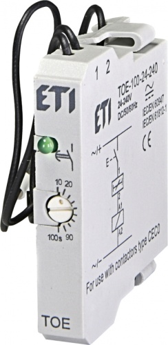 Электронн.таймер задержки TOE-100-24-240 AC/DC (10-100с задержка вкл.) | код 004642734 | ETI