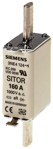 ПЛАВКАЯ ВСТАВКА SITOR 160A, AC 1000V (DIN 43620, ТИПОРАЗМЕР 0) | код 3NE4124 | SIEMENS