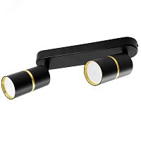 Светильник ДБО 2хGU10 без ламп наклонный черный золото | код ML1862 48643 | FERON