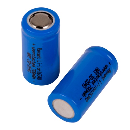 Аккумулятор Li-ion 16340 unprotected 700 mAH 3.7 В REXANT | код 30-2040 | REXANT