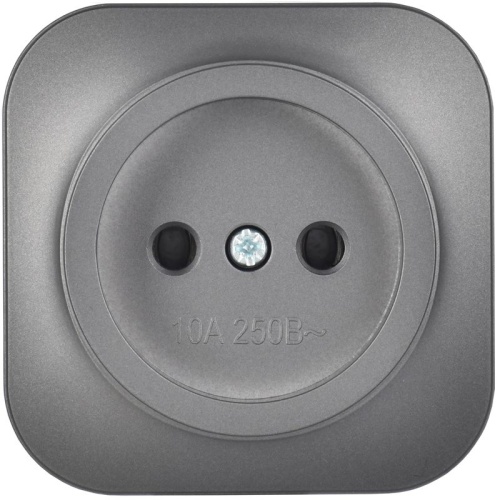 GLORY Розетка 1-местная для открытой установки без заземления без защитных шторок 10А РС20-2-ХСм сталь матовый IEK | код ERH10-K46M-10 | IEK GLORY Розетка 1-местная для открытой установки без заземления без защитных шторок 10А РС20-2-ХСм сталь матовый IEK | код ERH10-K46M-10 | IEK