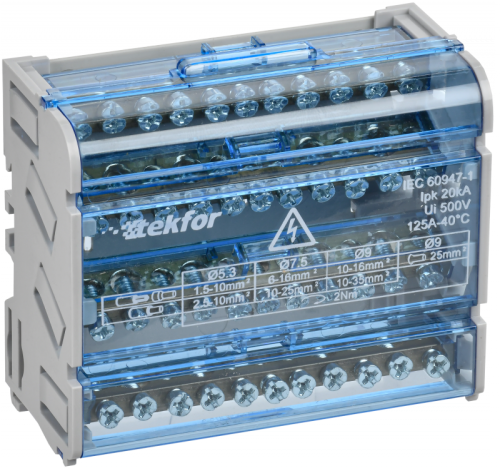 TEKFOR Шины на DIN-рейку (кросс-модуль) ШНК 4х11 3L+PEN IEK | код TF-DN10-4-11-125 | IEK TEKFOR Шины на DIN-рейку (кросс-модуль) ШНК 4х11 3L+PEN IEK | код TF-DN10-4-11-125 | IEK