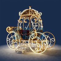 Декоративная 3D фигура Волшебная карета 330 см теплая белая | код 501-440 | NEON-NIGHT