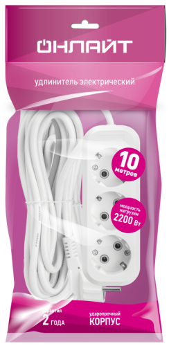 Удлинитель 90 795 OPE-S-03-1000-E-3x0.75 ОНЛАЙТ 90795 фото 4