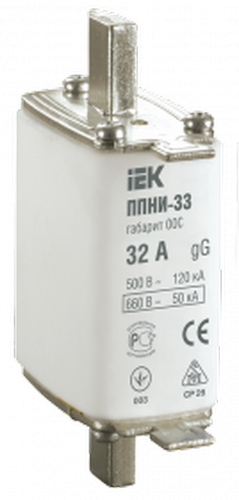 Вставка предохранителя ППНИ-33 32А габарит 00С I | код DPP11-032 | IEK