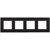 Рамка на 4 поста, дерево, Эра Elegance, чёрн.дерево+антр, 14-5304-05 | код Б0034583 | ЭРА