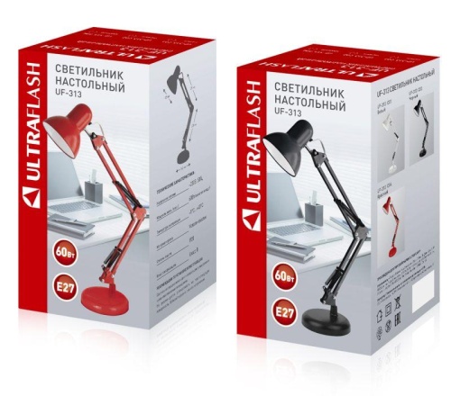 Светильник настольный UF-313 С04 230В 60Вт красн. Ultraflash 14414 фото 4
