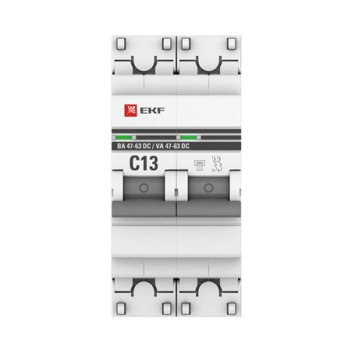 Автоматический выключатель 2P 13А (C) 6кА ВА 47-63 DC PROxima | код mcb4763-DC-2-13C-pro | EKF фото 4