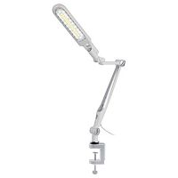 Светильник настольный светодиодный NLED-496-12W-S на струбцине серебро | код Б0052768 | ЭРА