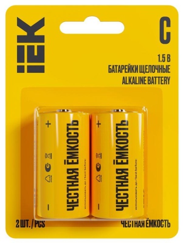 Элемент питания щелочной Alkaline LR14/C (блист.2шт) | код ABT-LR14-OP-L02 | IEK