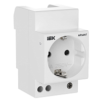 ARMAT Розетка на DIN-рейку 45мм с заземл. с з/ш 16А IEK | код AR-SOD-G-GND-S-016 | IEK