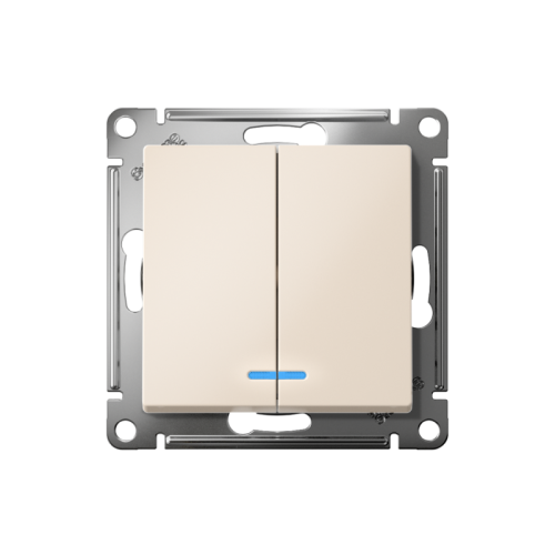ATLASDESIGN 2-клавишный ВЫКЛЮЧАТЕЛЬ с подсветкой, сх.5а, 10АХ,мех., быстрозажимные клеммы, БЕЖЕВЫЙ | код ATN000253S | Systeme Electric фото 2