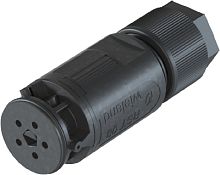 Розеточный разъем на кабель диам. 5-10-6 мм, IP68(69k), 5 полюсов, цвет: черный, номинальные характеристики: 250V/400V 8A, серия gesis RST MICRO | код 41.051.3053.1 | Wieland