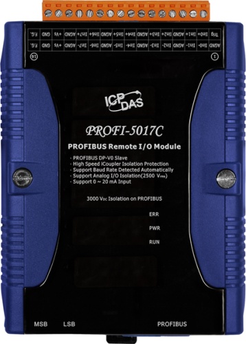 PROFI-5017C CR PROFIBUS Remote I/O Module(8-Ch Isolated Analog Current Input) | код 00-06083366 | ICP DAS