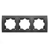 Рамка трехместная горизонтальная серия Бриллиант графит | код 7947489-Gr | Universal