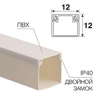 Кабель-канал 12х12 L2000 бел. | Код. 28-1212-2 | Rexant