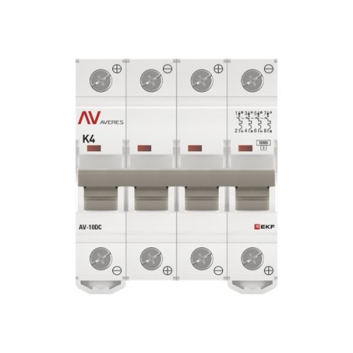 Выключатель автоматический AV-10 DC 4P 4A (K) 10kA EKF AVERES | код mcb10-DC-4-04K-av | EKF фото 5
