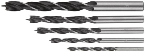 Набор сверл по дереву, пластиковый бокс, 5 шт.(3-4-5-6-8 мм) | код 36104 | FIT