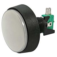 Кнопка GMSI круглая RUICHI 1B-C с LED подсветкой 12 В, 5 А, 30 мОм, 250 В, no-nc+nc-no, белая | код 79589 | Ruichi