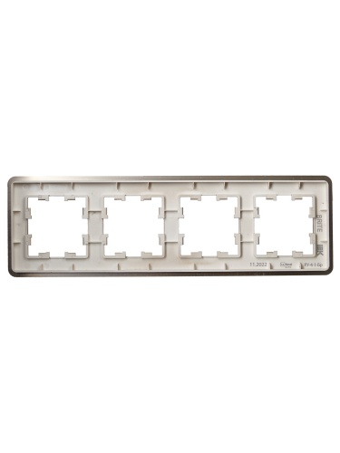 BRITE Рамка 4-мест. РУ-4-1-Бр металл шамп. RE AL IEK | код BR-M42-M-21-K37 | IEK фото 3