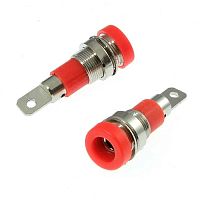 Гнездо RUICHI Z009 4 мм panel jack красный, на панель под пайку | код 106873 | Ruichi