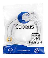 Cabeus PC-UTP-RJ45-Cat.5e-0.15m-WH-LSZH Патч-корд U/UTP, категория 5е, 2xRJ45/8p8c, неэкранированный, белый, LSZH, 0.15м | код 9486c | Cabeus
