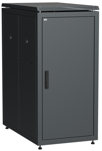 ITK Шкаф сетевой напольный 19" LINEA N 24U 600х1000мм металлическая передняя дверь черный | код LN05-24U61-M | IEK