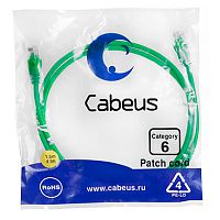 Cabeus PC-UTP-RJ45-Cat.6-3m-GN Патч-корд U/UTP, категория 6, 2xRJ45/8p8c, неэкранированный, зеленый, PVC, 3м | код 8687c | Cabeus