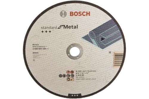 Круг отрезной Standard по металлу 230х3мм Standard for Metal прямой (2.608.603.168) | код. 2608603168 | BOSCH