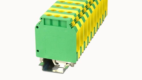 PC35-PE-01P-1Y-00Z(H) Клеммный блок (клеммник) заземл. винт., на DIN-рельс TS-35/TS-32, сеч. пров. 12-2AWG/ до 35.0 кв.мм, желто-зелен. изол., Hобщ. = 61.7 мм, шир. 15.2 мм | код 11010000067 | DEGSON