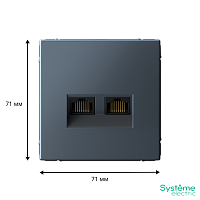 ARTGALLERY РОЗЕТКА двойная компьютерная RJ45+RJ45, кат. 5е, механизм, ГРИФЕЛЬ | код GAL000785 | Systeme Electric